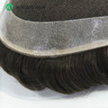 Indian Human Hair Natural Wave 130% Density PU Base Mens Wigs 1/8" Folded Lace Front Durable Hair Toupee Patch for Men