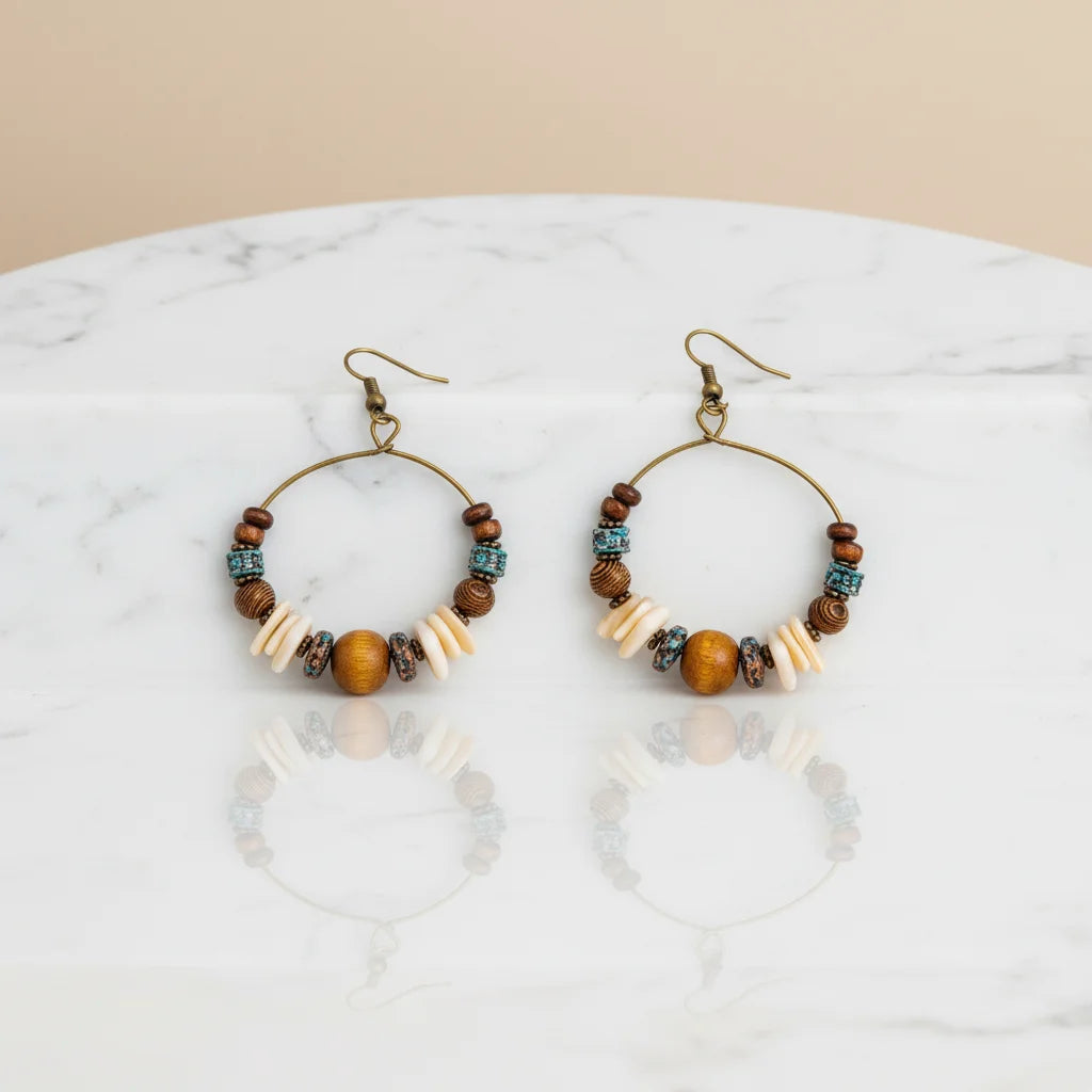 Popular Bohemian Hollow Metal Fashion Geometric Earrings Retro Ethnic Style Jewelry