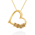Stainless Steel Love Engraved Beaded Women's Necklace Pendant Gold Plated Chains for Mother's Day Party Gift Simple Personalized