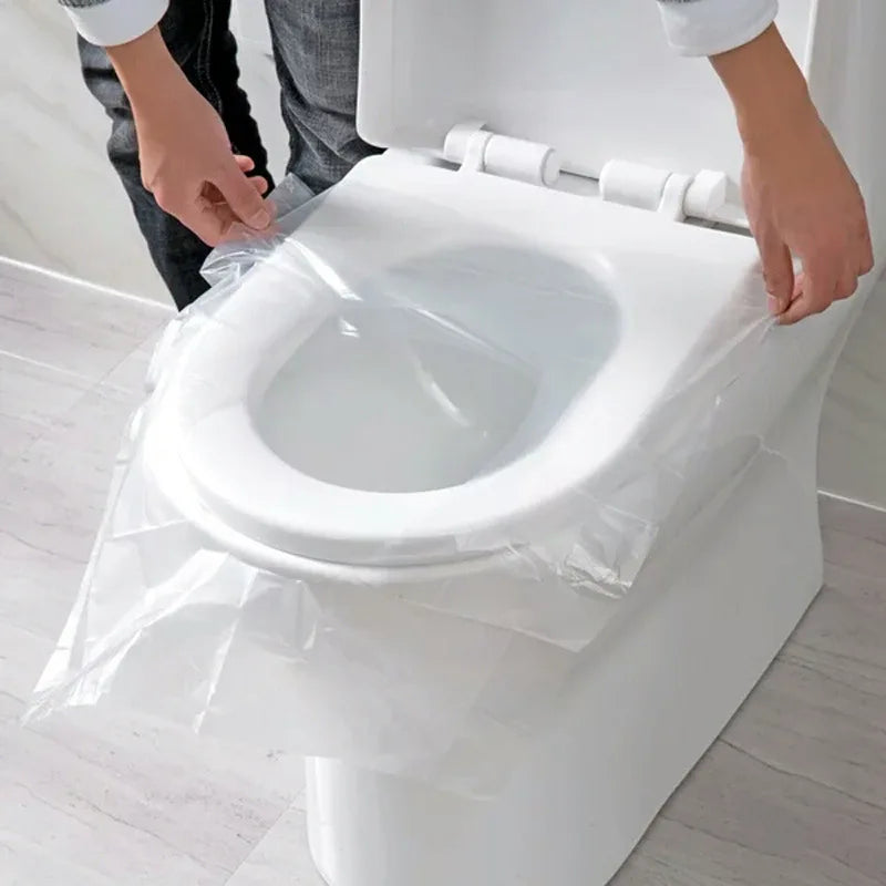 Waterproof Safety Toilet Seat Pad Biodegradable Disposable Plastic Toilet Seat Covers 50pcs