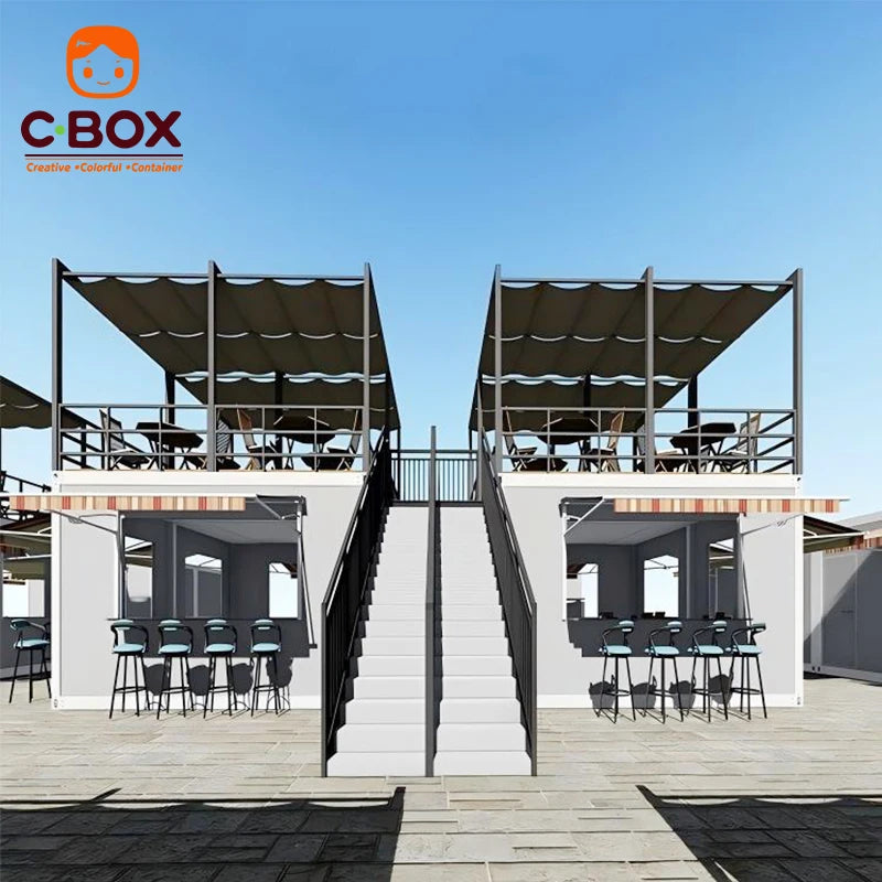 CBOX New Design Commercial Food Street Snack Bar Modular Prefab House Container Shop