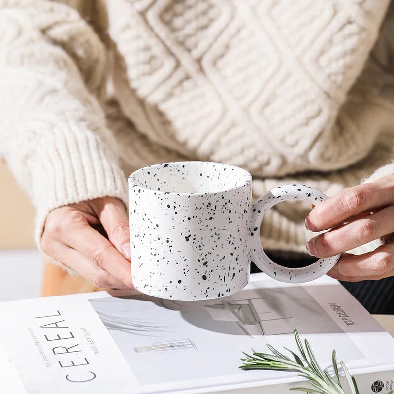 Custom Nordic Travel Design Ink Splash Art Minimalist 300ml Mugs Sublimation Ceramic Coffee Mug Cups