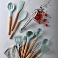 Silicone Spatula Set Kitchenware Tool Set With Bucket 12pcs Heat Resistant Non-Stick for Cooking
