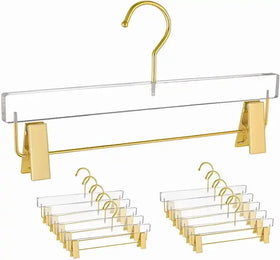 Clear Acrylic Hangers Display Hangers for Clothes Pant Acrylic Crystal Hangers With Clips