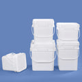 Wholesale 5 Gallon White Square Plastic Bucket Lid Recyclable Chantilly Cream Buckets for Food Storage Packaging Drums Barrels