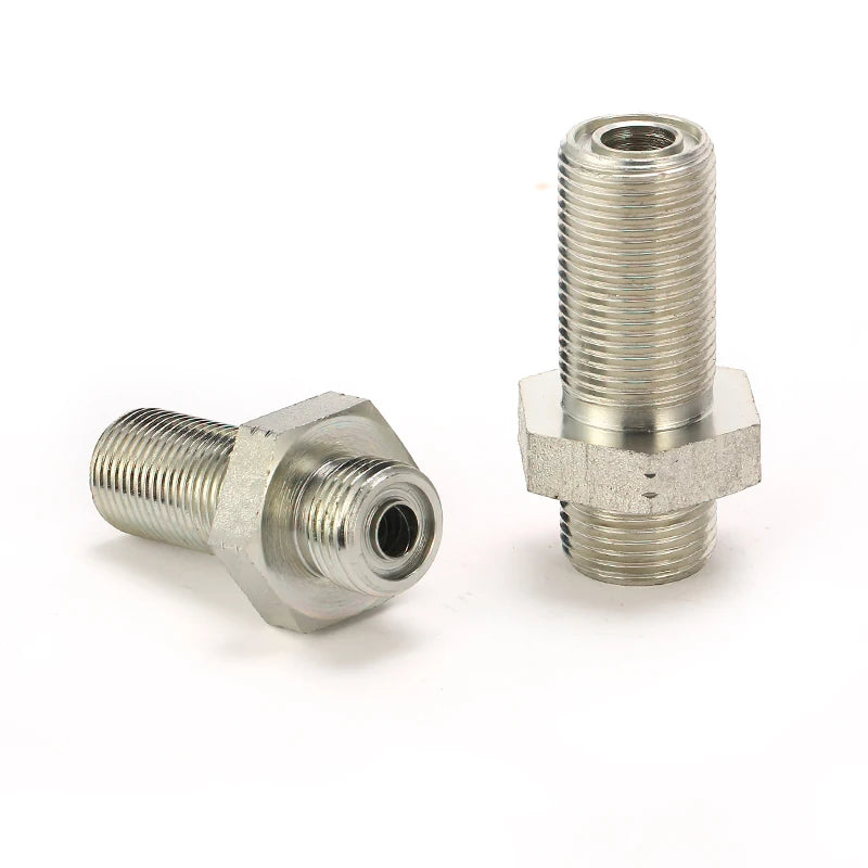 SALNYA Adapter Hose Fitting OFRS Male Bulkhead Ferrule Carbon Steel High Pressure Smooth Surface Forged 6F Hydraulic NPT/G/BSP