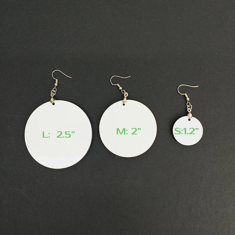 Different Size Round Earrings Sublimation Wooden Circle Earring Blank Large Africa Earrings