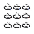 The Zodiac Obsidian Bracelet Natural Stone Beaded Couple Adjustable Drawstring Bracelet Christmas Gift