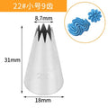 #22 9-tooth Flower Icing Piping Nozzles Cream Baking Pastry Cake Tip Decorating Tool Stainless Steel Nozzle Cupcakes Baking Tool