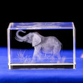3d Laser Inner Glass Cube Elephant Figurines Crystal Cube Block Animals Educational Gift Toys for Kids