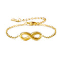 Wholesale Custom PVD 18K Gold Plated Stainless Steel Chain Link Infinity Love Sign 8 Bracelet for Women Girls