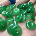 Classic Style Natural Green Jade Beads DIY Bracelet Necklace Jewelry Safety Buckle Doughnut Pendants Emerald Fashion Accessories