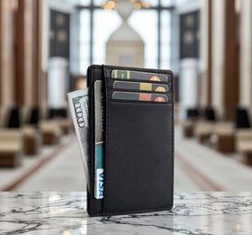 High-Quality Leather Men's Card Holder Wallet Portable In-Stock Wholesale