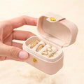 New Custom Logo Mini Jewelry Box Organizer Snap Small PU Leather Travel Necklace Ring Earring Jewellery Wedding Boxes Gift Case