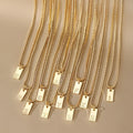 2024 New Fashionable 18K Gold Plated Stainless Steel Letter Necklaces Square Pendants Box Link Chains for Women Jewelry