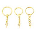 Gold Aperture/ Flat Keychain Key Ring hang with Sheep Eye Tip for Jewelry Wholesale