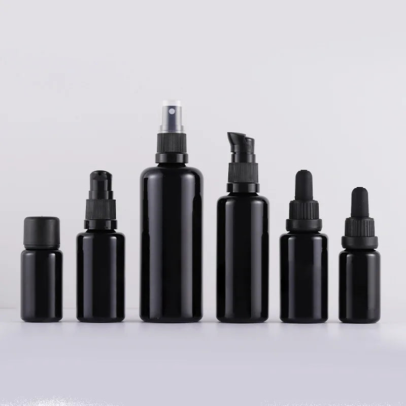 European Glass Bottles 60ml 100ml Black Glass Dropper Bottle for Essential Oil
