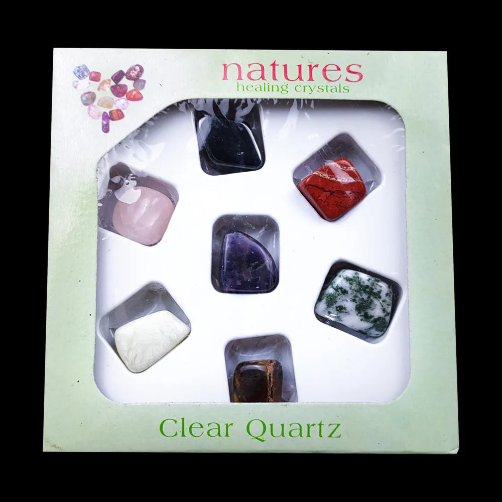 Natural 7 Chakra Stone Mini Mineral Collectors Set Healing Balancing Irregular Tumbled Stone Kit