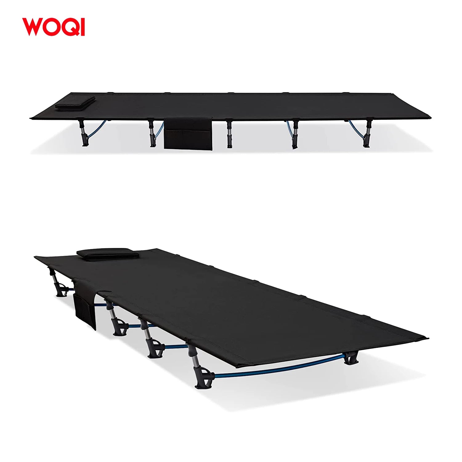 WOQI New Long Compact Portable Ultralight Folding Camping Cot for Camping Travel Office Nap