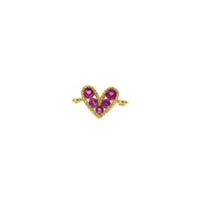 PC48787 Copper Jewelry Pink Cubic Zirconia Heart Shape Pendant Connector for DIY Bracelet Making Gold Plated Accessories Gift
