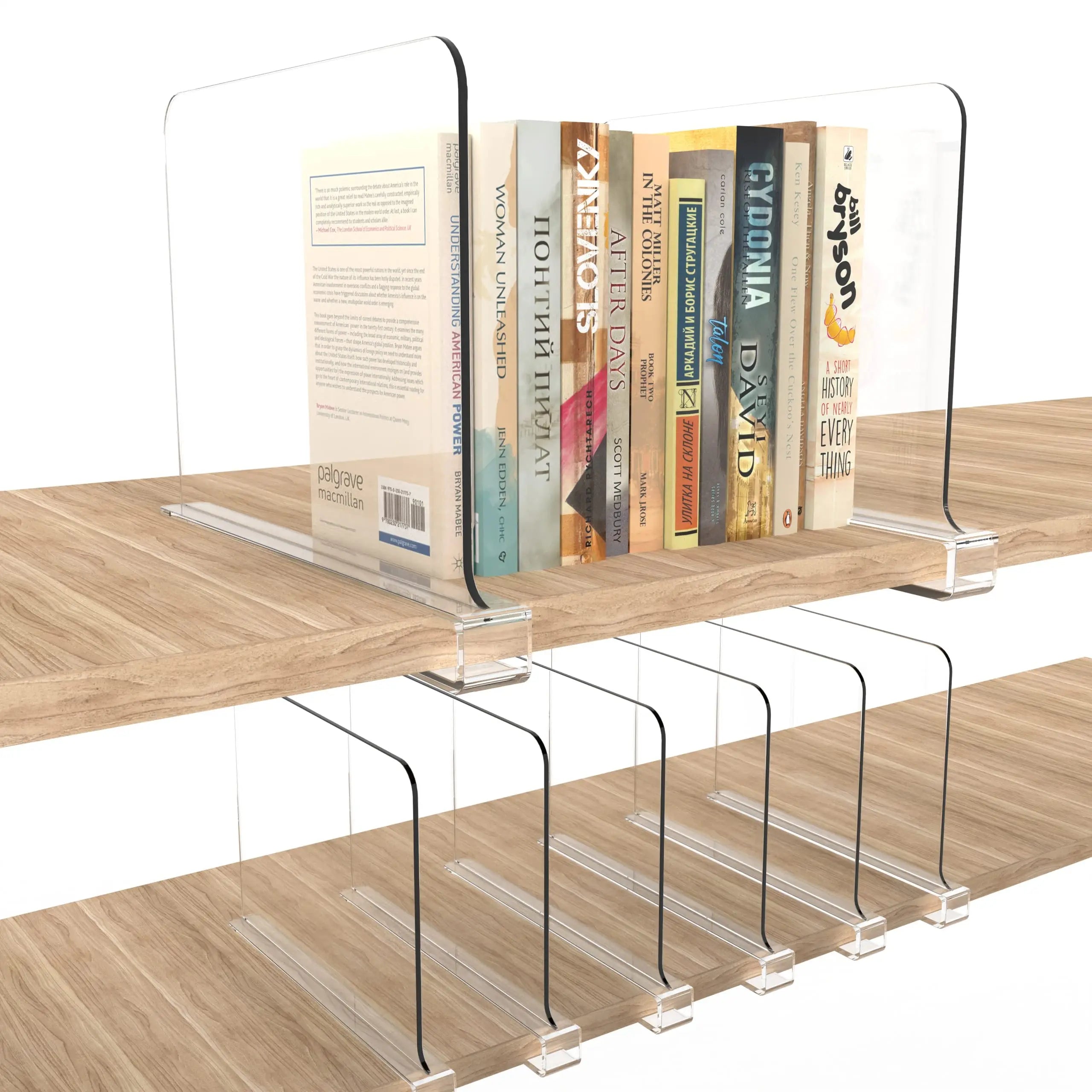 Adjustable Shelf Dividers for Closet Organizer and Storage Multi-Purpose Acrylic Closet Shelves Organizer