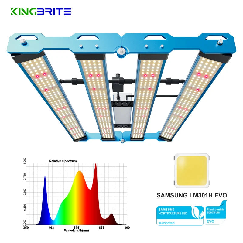 EU Stock  for Tent 60X60CM or 80X80CM KingBrite P55 240W Samsung LM301H EVO+Osr 660nm 730nm 192pcs Leds/Bar LED Grow Light