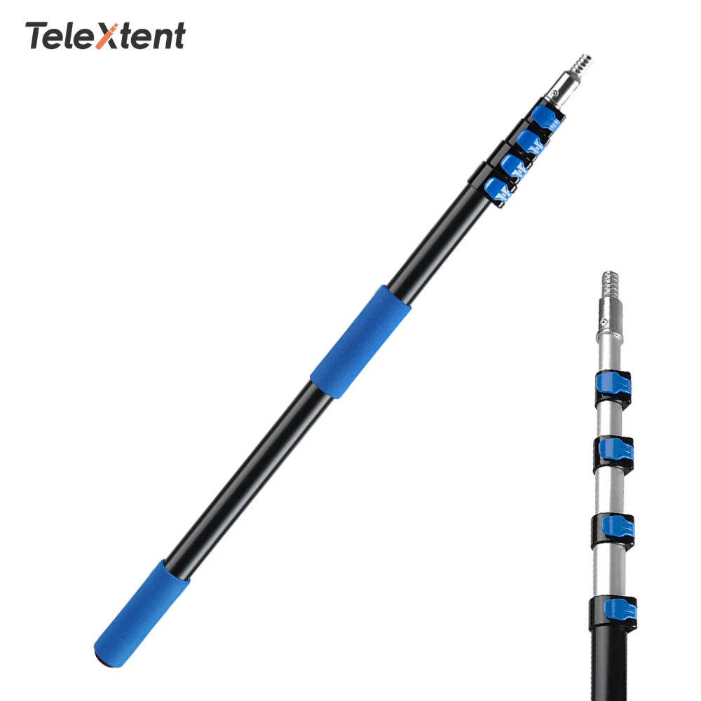 Custom 12FT Aluminum Telescopic Pole Window Cleaning Tools Lightweight Sturdy Extension Pole for Dusting Decorating Gardening