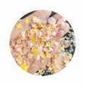 Orange Soft Clay Luminous Flowers Slices With Various Shape Sequins and Pearl Beads Mix for Nail Art Slime Holiday Party Decor
