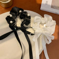 Korean Ribbon Sweet Hair Scrunchies Pure Desire Hair Loop Bow Pearl Hair Accessories Simple Temperament Tied Ponytail Headband