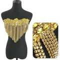 W013 Sparkling Beaded Bodice Applique Rhinestone Shoulder Applique for Wedding Bridal Dress