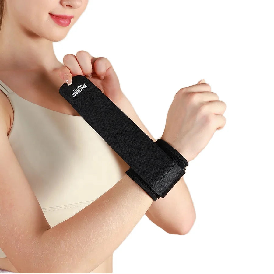 JINGBA Custom Logo Neoprene Wrist Brace Adjustable Compression Strap for Right or Left Hand Fitness Wrist Pain Relief