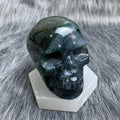 Wholesale Natural Gemstone Crystal Skulls Green Moss Agate Skulls for Decor