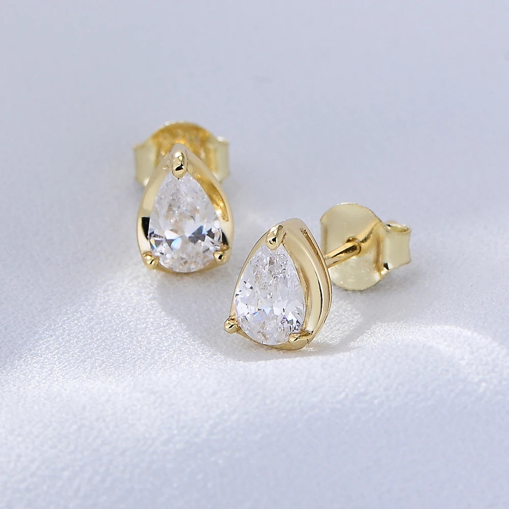 Wholesale 2024 New 925 Sterling Silver Luxury Water Drop Pear Cut Earrings for Wedding