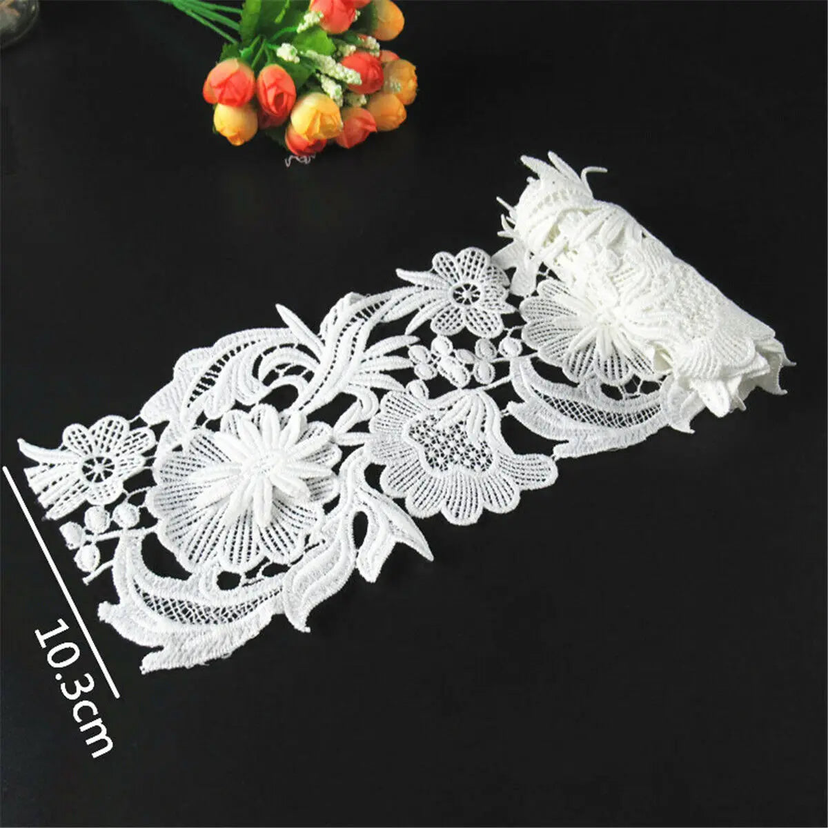 14Yard/Roll Embroidered Venise Lace Edge Trim Ribbon Wedding Applique DIY Sewing Craft