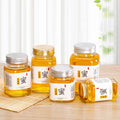 100ml 200ml 280ml 380ml 500ml 730ml Square Shape Food Glass Honey Jars with Screw Lid