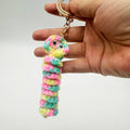 Handmade Cute Crochet Keychain New Smile Caterpillar Amigurumi Toy Pendant Knitted Key Bag Decoration Gift Accessories Anime Pig