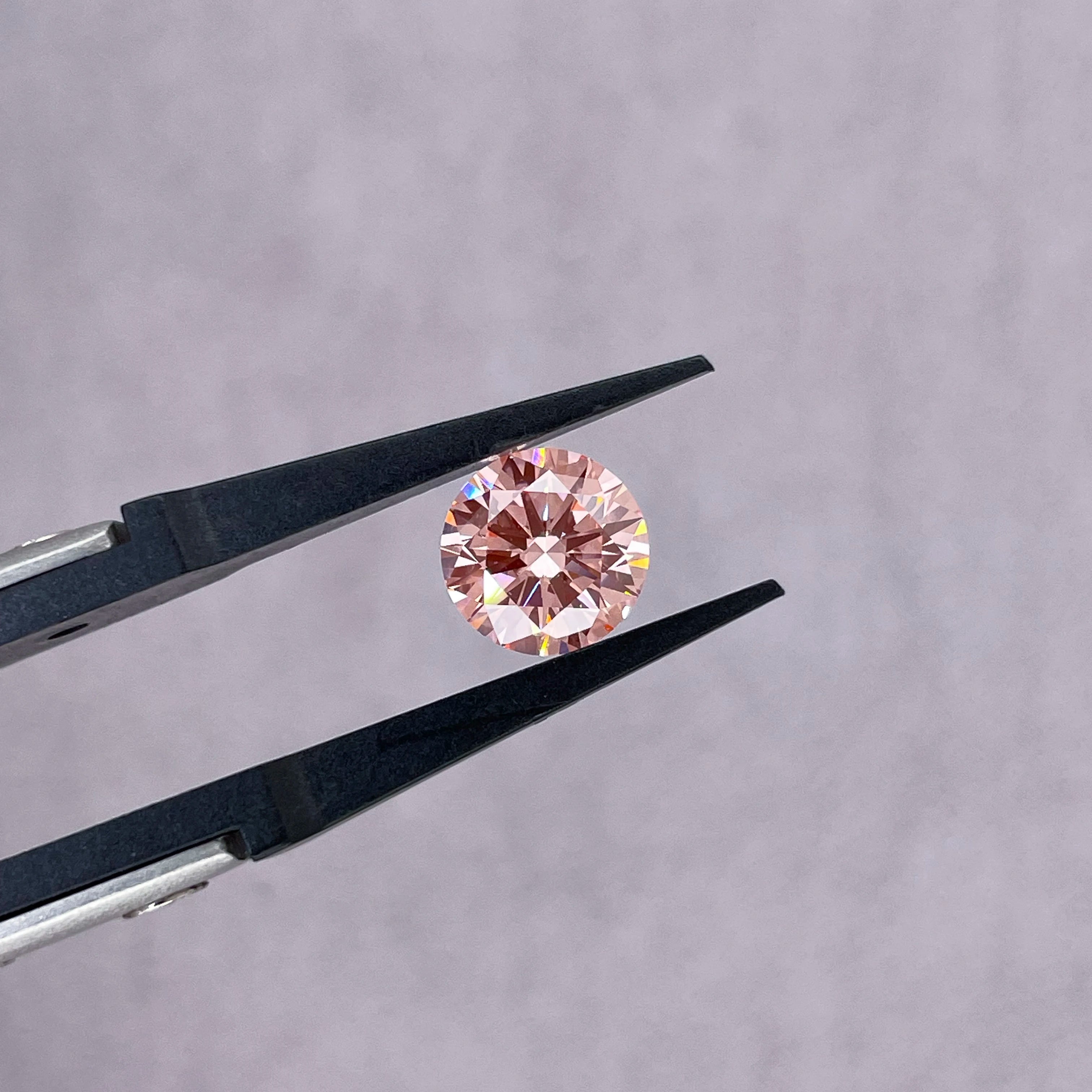 Starsgem Pink Fancy Pink Round Brilliant Cut  CVD IGI Certificate Color Lab Grown Diamonds