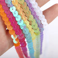 66mm Shiny Equins Trim Chain Round Shape Sequin Trimming String Ribbon Applique for Dress Decoration
