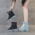New Thick Bottom All-match Women's Fashion Boots Fashionable Casual Inner Heightening Denim Ankle Boots