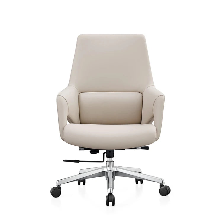 Factory Design Mid Back PU Leather Office Chair Luxury Office Desk and Chair Set for Meeting Room Executive Office Equipment