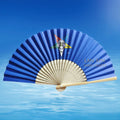 Bamboo Crafts Handmade Carved Double-Sided Custom Printed Logo Folding Hand Fan Durable Design Mascot Style for Business Gifts