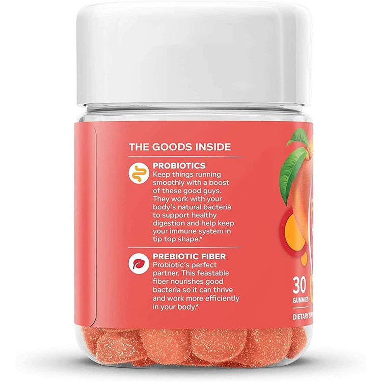 Private Label Sugar Free Probiotics Gummy Prebiotic and Probiotic Gummies With Bacillus Coagulans