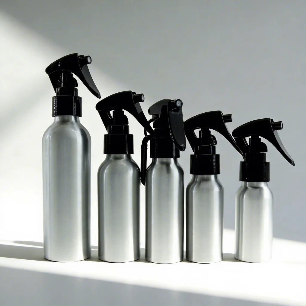 50ml 100ml 150ml 200ml 250ml 300ml 500m Trigger Spray Bottle for Cosmetic Packaging Metal Aluminum Bottle D888