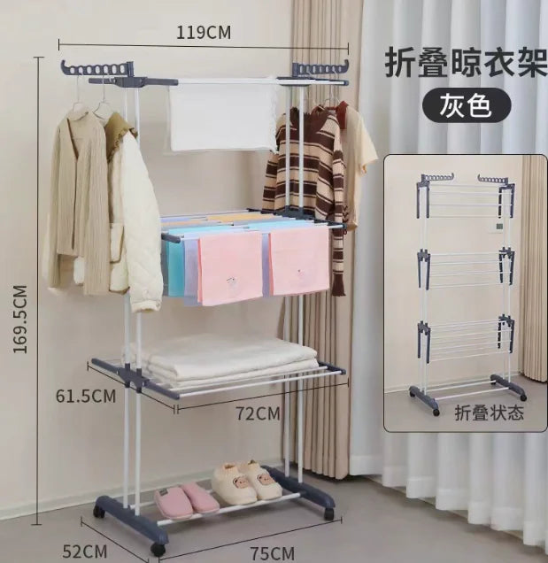 Foldable Stand Clothes Drying Hanger Dryer Storage Holder Rack Organizer China Manufacturer Drying Racks Smart Portable Clothes