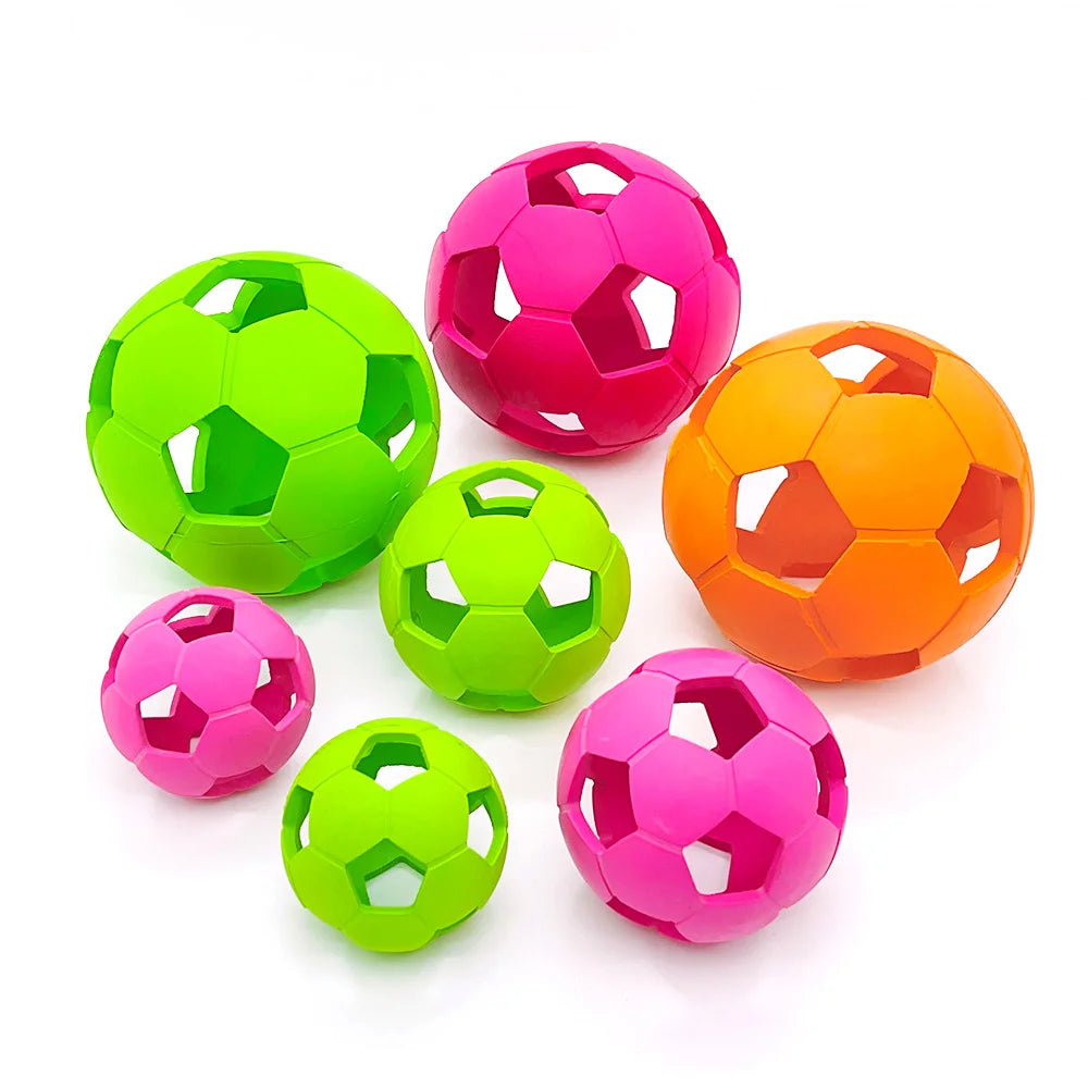 Wholesale Natural Rubber Durable Hollow Football S M L Pet Chew Toy  Puppy Dog Training Ball Pet Feeder
