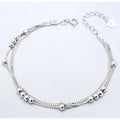 Original 925 Silver Bracelets Chain Box Bead Sterling Silver 925 Bracelets for Ladies