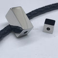 Custom Logo Metal Cube Bead Engraving Stainless Steel Silver Square Tube Beads Spacers Jewelry Findings