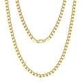 RINNTIN SC60-5 Gold Chain Necklace Designs Italian 5mm Diamond Cut Cuban Link Curb Chain Necklace for Women Men