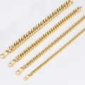 High Quality 316L Titanium Stainless Steel Bracelet for Men 18K Gold Plating Cuban Link Chain Bracelet Men