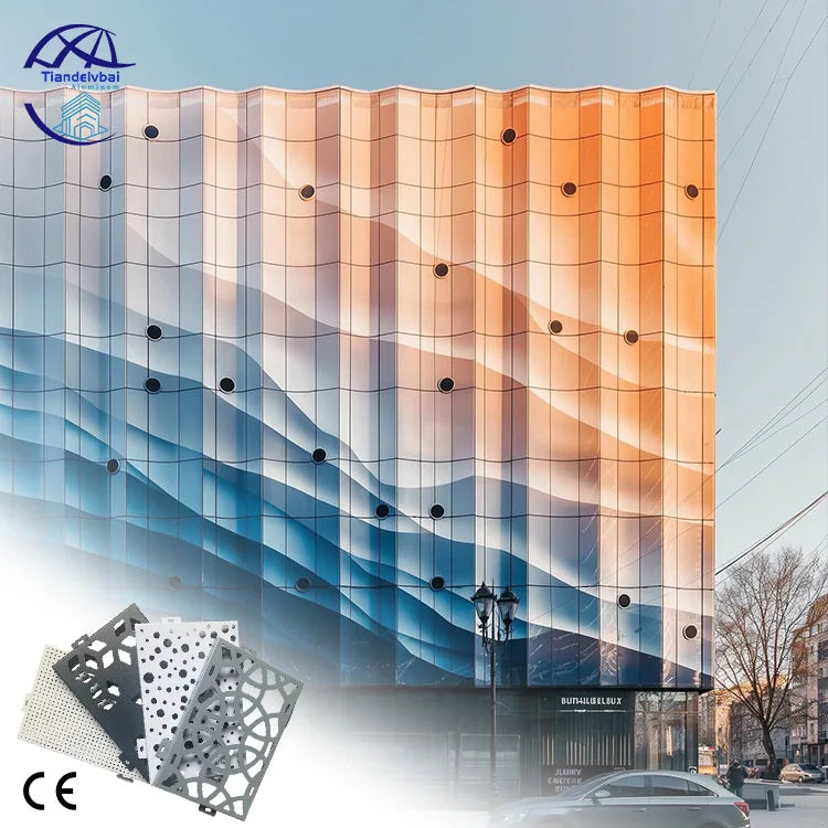 Perforated Aluminum Waterproof Fireproof Curtain Wall Panel for Modern Villa Hotel Mall & Hospital Exterior Facade